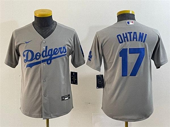 Youth Los Angeles Dodgers #17 Shohei Ohtani Gray Stitched Baseball Jersey